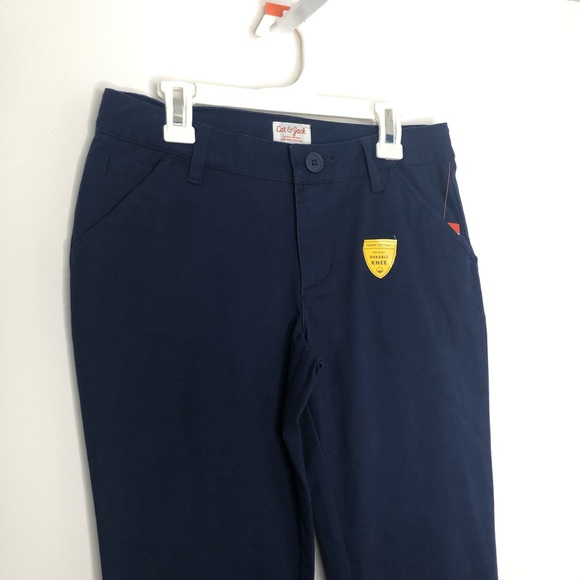 Cat & Jack Twill Bootcut Uniform Chino Pants Navy - Picture 3 of 4